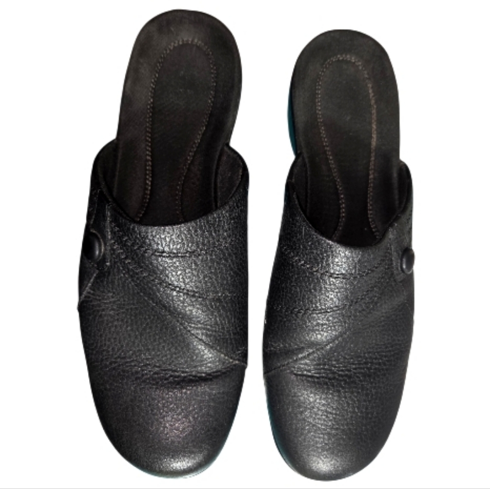 Women's Clarks Leather Clog, Leather Mules Size 10